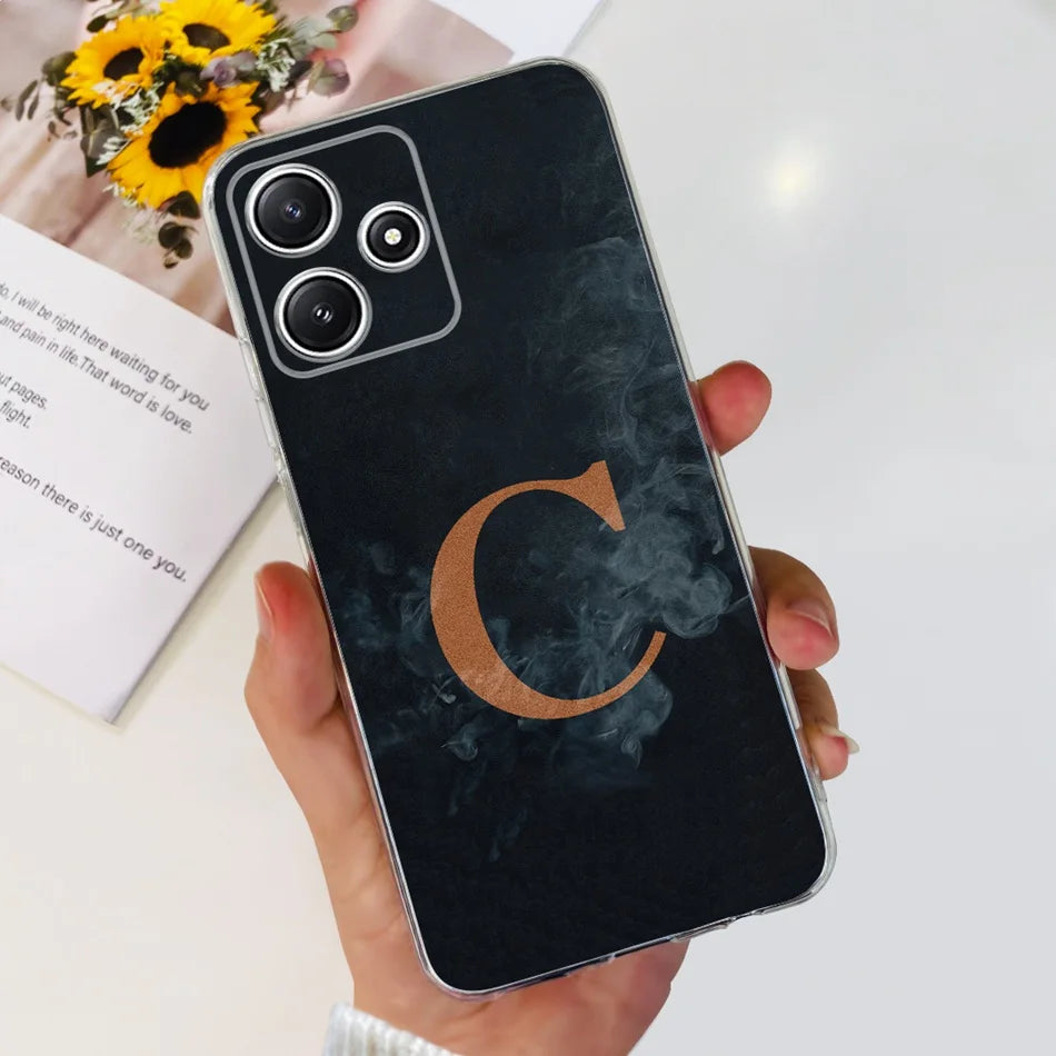 Für Xiaomi Redmi 12 5G Hülle – Initiale Buchstabe TPU · Schwarz C