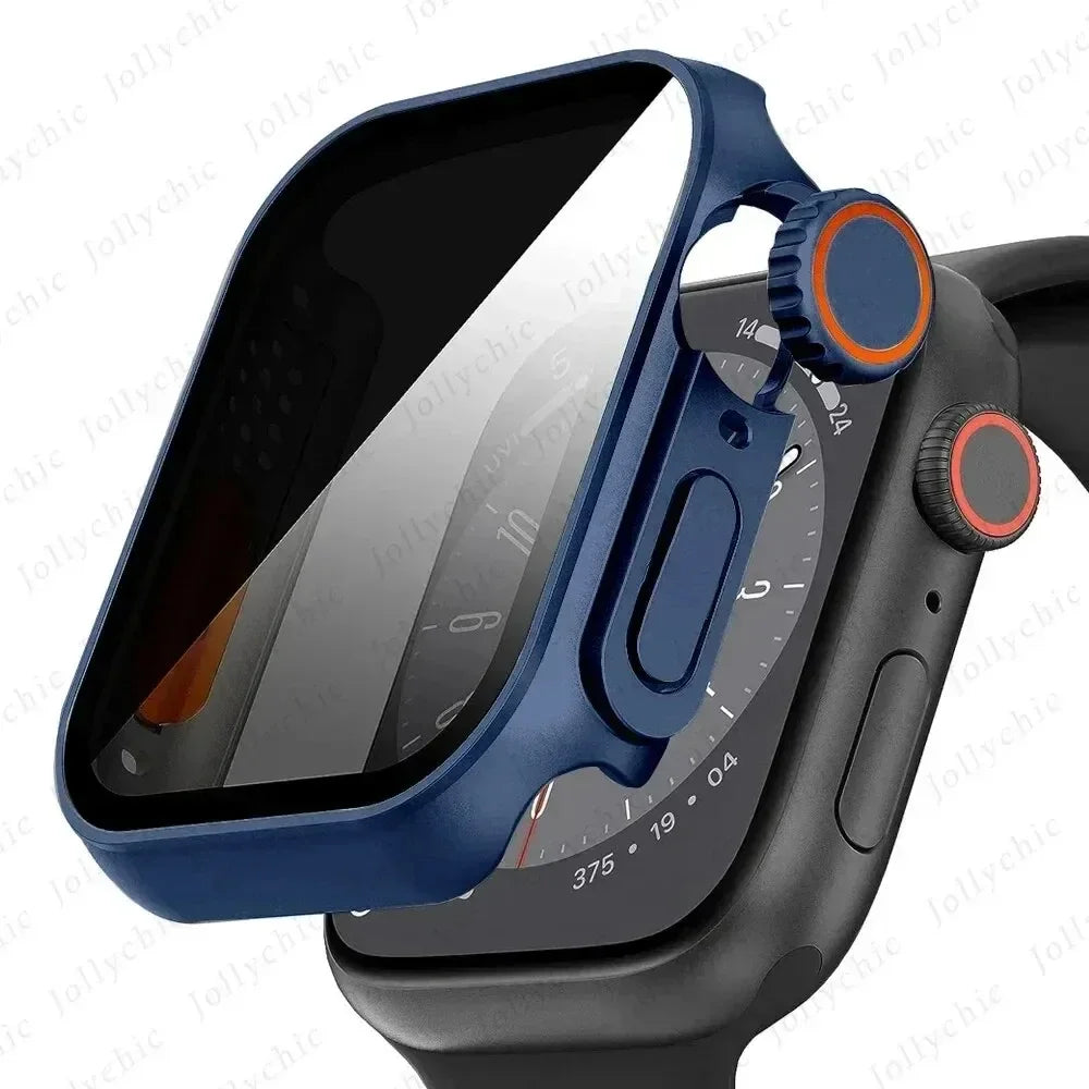 Schutzhülle mit Privacy Glas für Watch Serie 9 8 7 6 5 4 SE 40-45mm