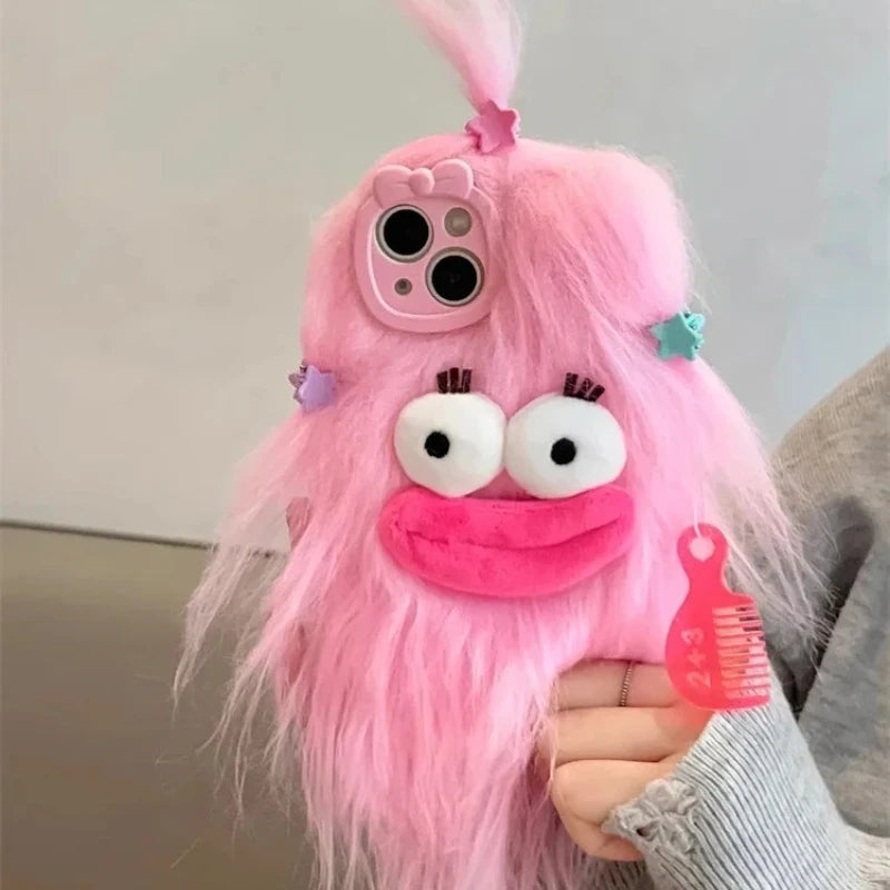 Flauschige Plüsch-Monster Handyhülle – Niedlich, Warm & Weich