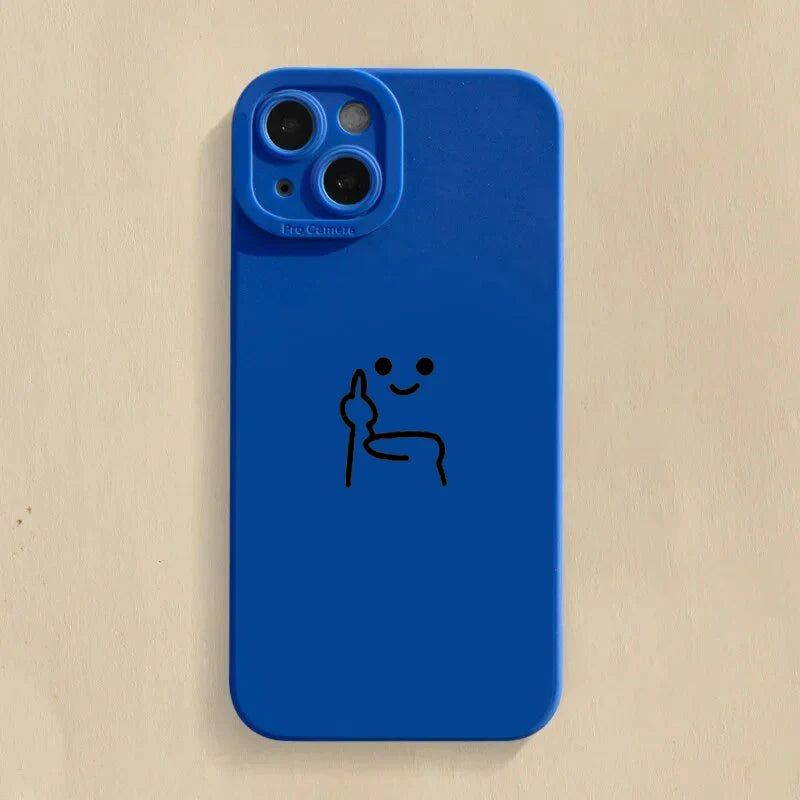 Lustige Strichmännchen Handyhülle Silikon für iPhone 7–17 Pro Max