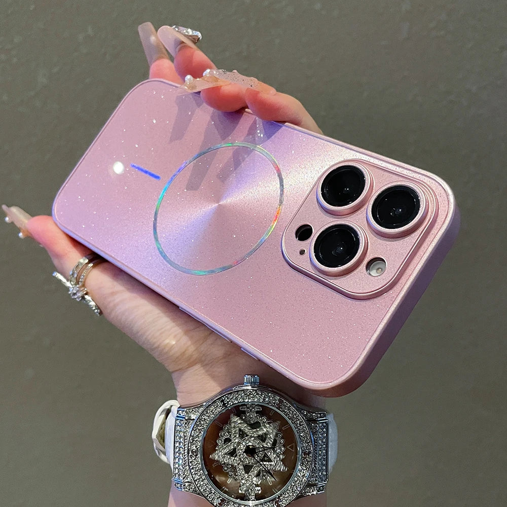 Aurora Glitzer Hülle für iPhone 17 16 15 14 13 Magnetisch Kameraschutz