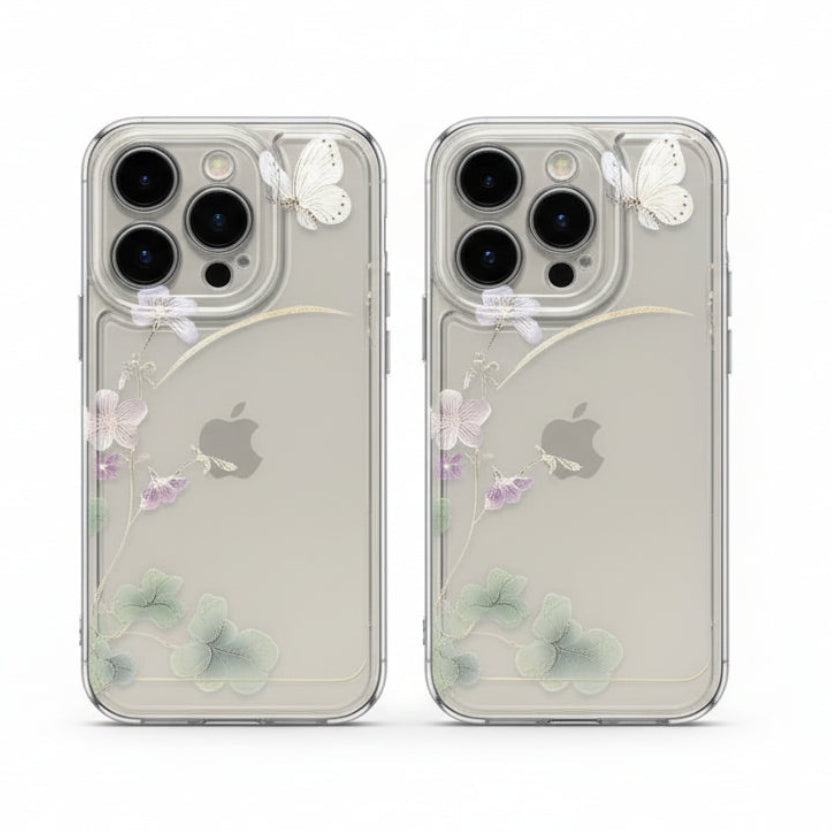 Blumen transparente Handyhülle für iPhone – stoßfest & flexibel