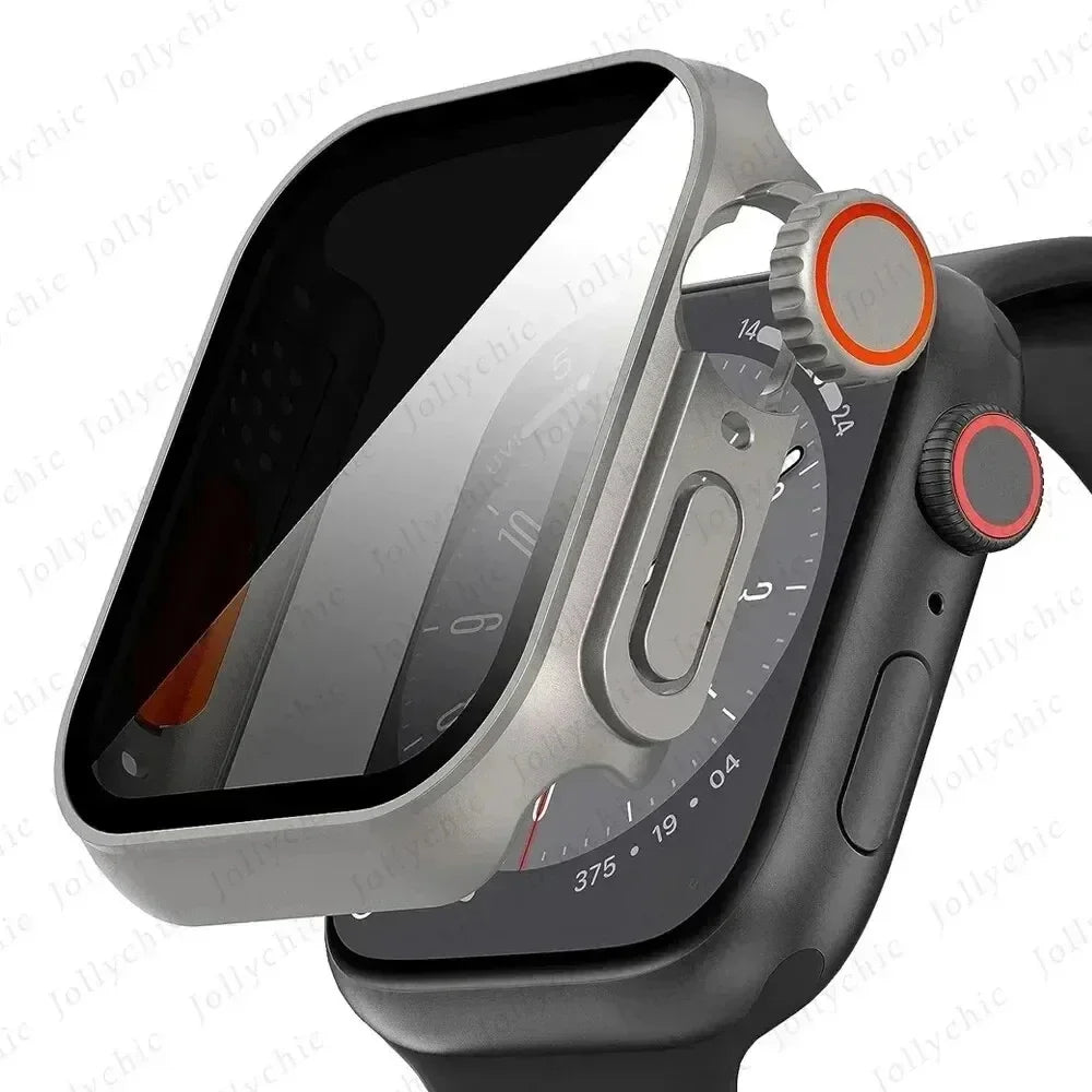 Schutzhülle mit Privacy Glas für Watch Serie 9 8 7 6 5 4 SE 40-45mm
