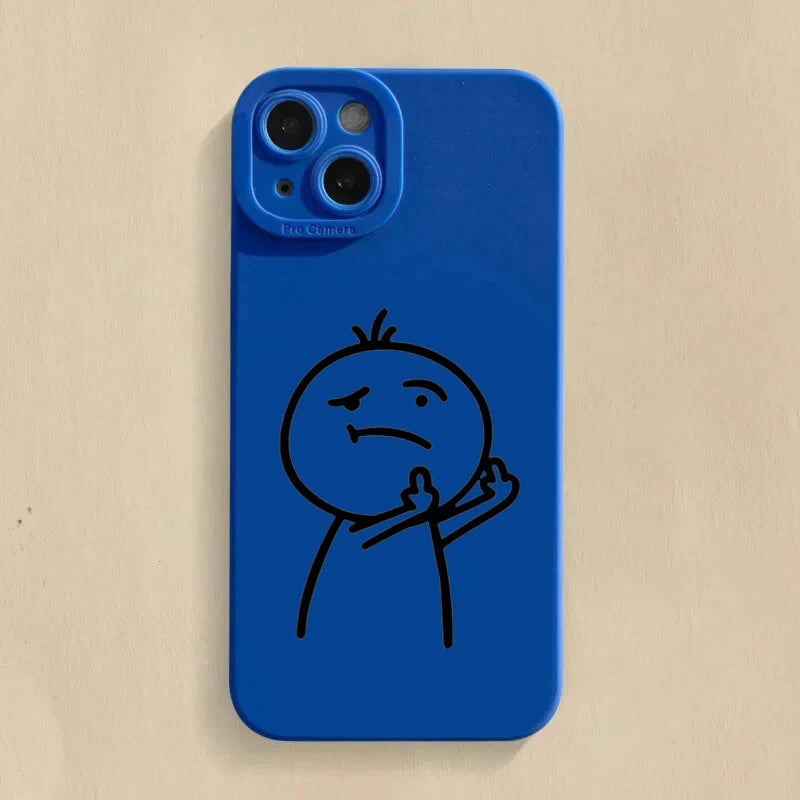 Lustige Strichmännchen Handyhülle Silikon für iPhone 7–17 Pro Max
