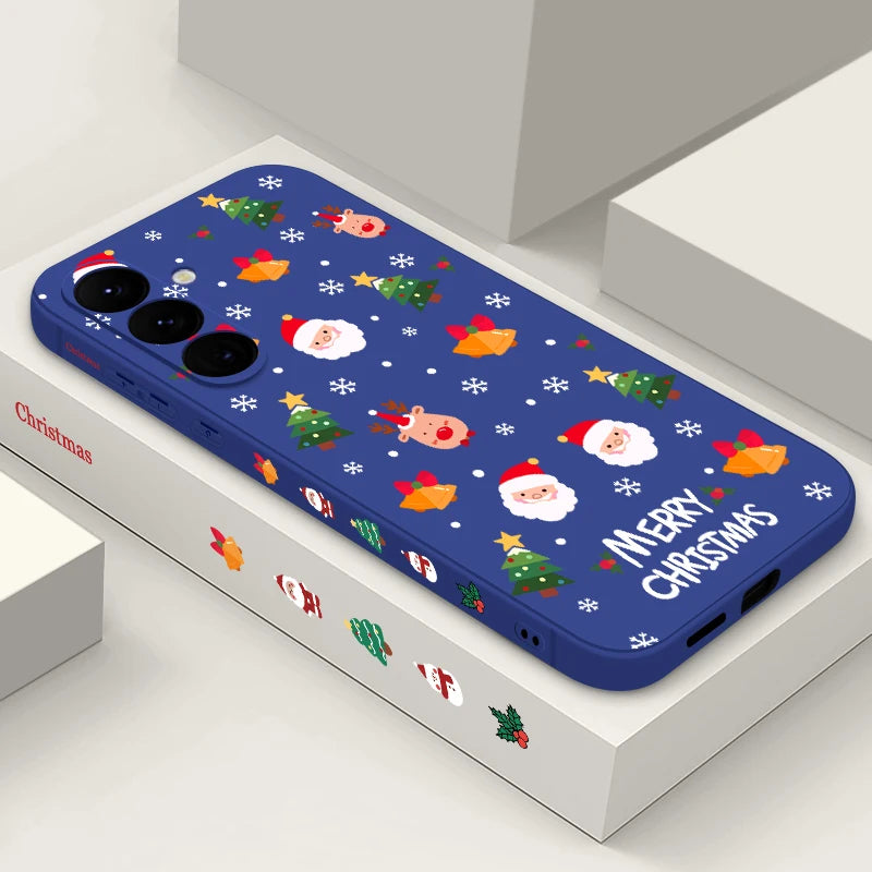 Für Samsung Galaxy Weihnachten Silikon Hülle – Merry Christmas Motiv · Blau