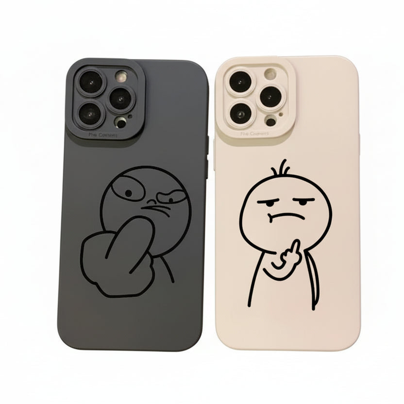 Lustige Strichmännchen Handyhülle Silikon für iPhone 7–17 Pro Max