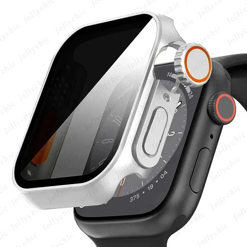 Schutzhülle mit Privacy Glas für Watch Serie 9 8 7 6 5 4 SE 40-45mm