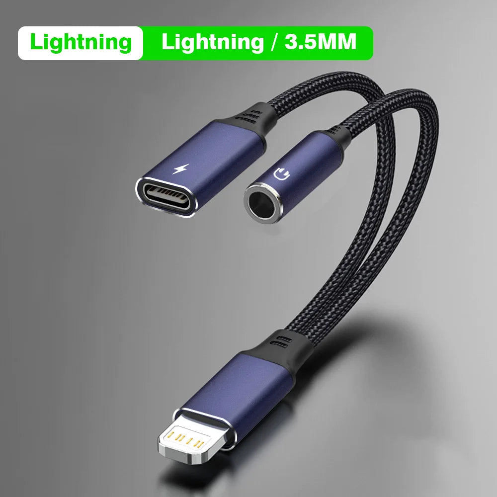 Lightning auf 3,5mm Klinke Adapter mit Ladefunktion iPhone 14 13 12 11