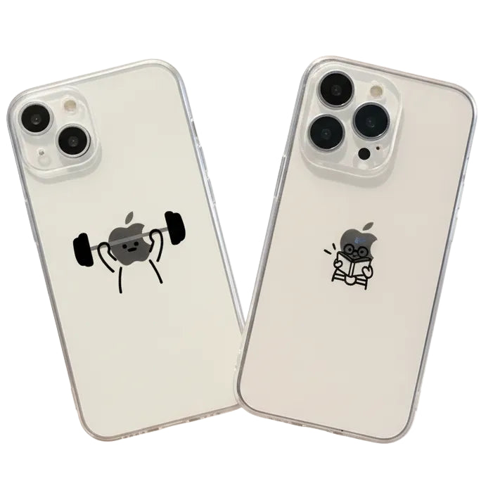 Transparente Hülle Strichmännchen für iPhone – Soft TPU, 4 Designs