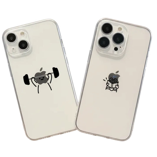Transparente Hülle Strichmännchen für iPhone – Soft TPU, 4 Designs