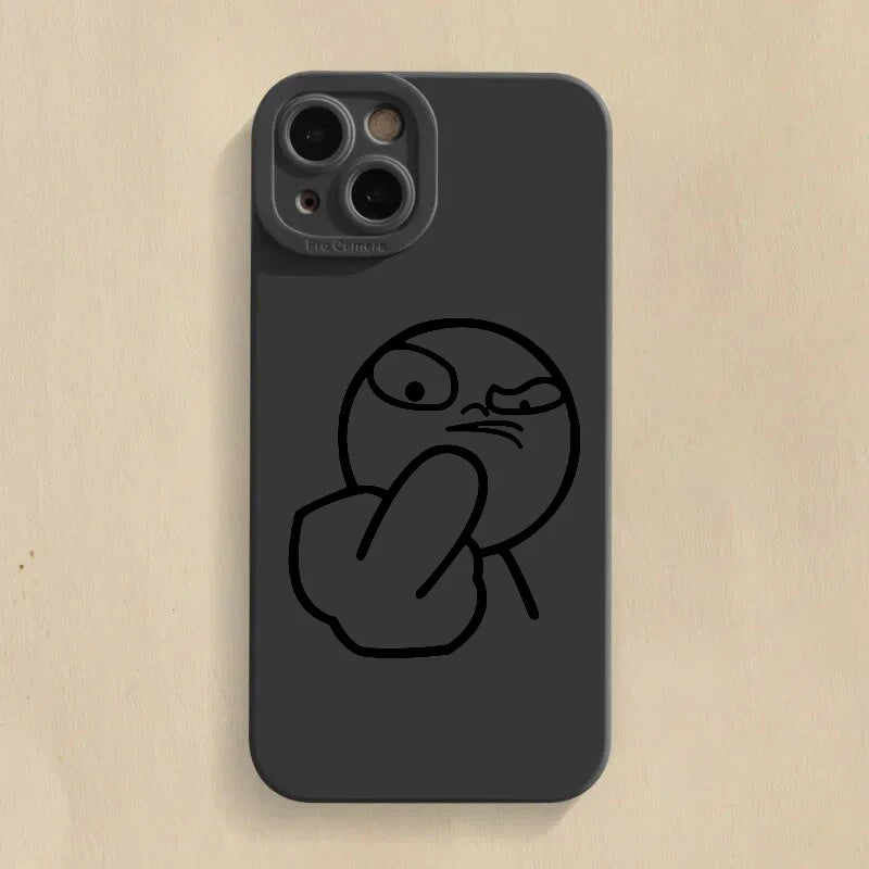 Lustige Strichmännchen Handyhülle Silikon für iPhone 7–17 Pro Max