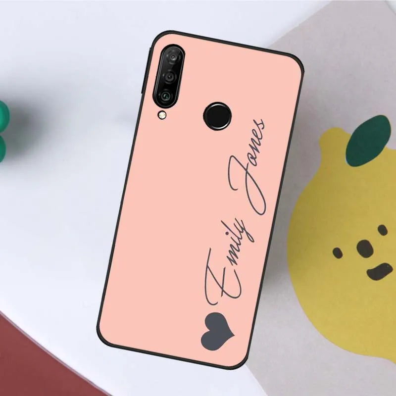 Personalisierte Huawei Pastellhülle mit Namen – Soft TPU Schutzhülle