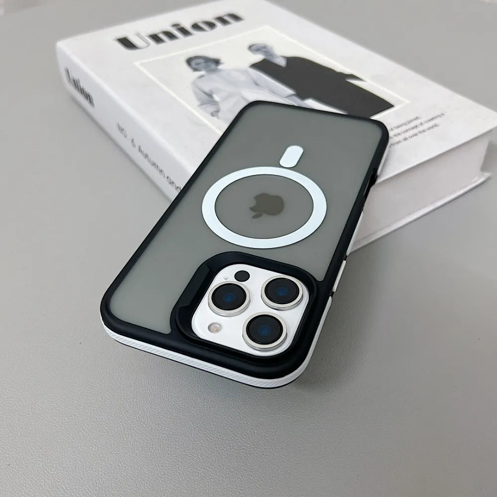 Magnetische Schutzhülle Matt Transparent für iPhone 11–16 Pro Max