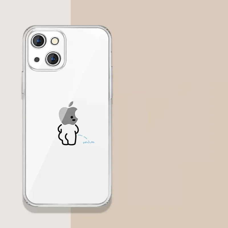Hülle „Matchstick Couple“ für iPhone – Transparentes Soft TPU Case