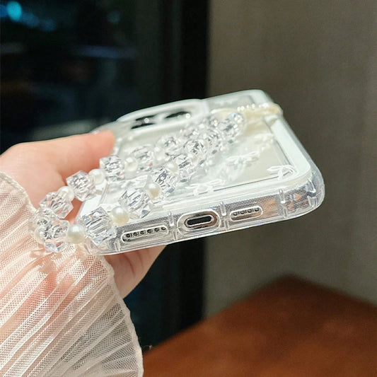 Transparente Schleifen Hülle für iPhone 17 16 15 14 13 12 11 Cute Soft TPU