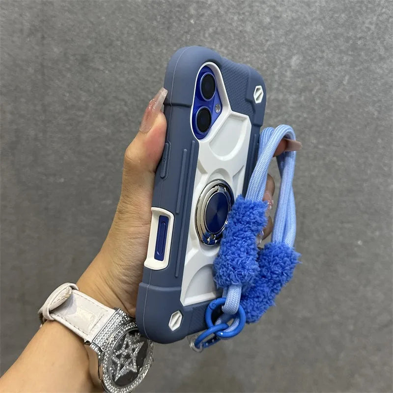 Ringhalter Hülle für iPhone 17 16 15 14 13 12 11 Pro Max mit Lanyard Robust