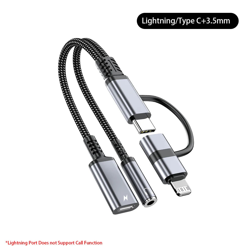 USB-C auf 3,5mm Klinke Adapter mit Ladefunktion