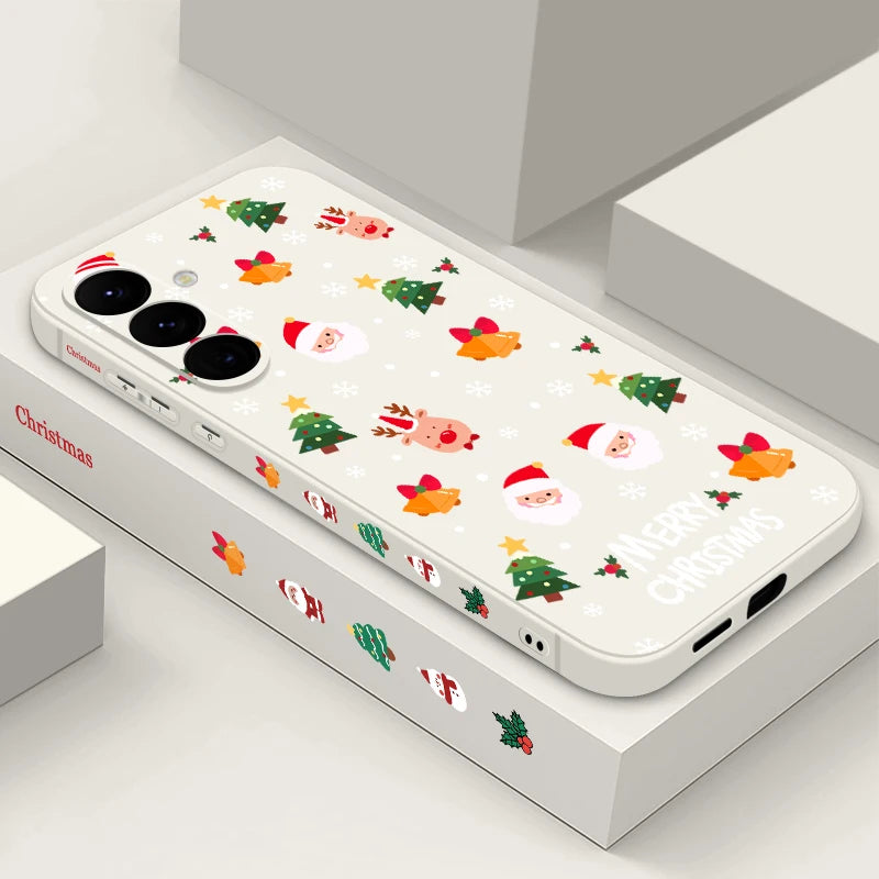 Für Samsung Galaxy Weihnachten Silikon Hülle – Merry Christmas Motiv · Beige