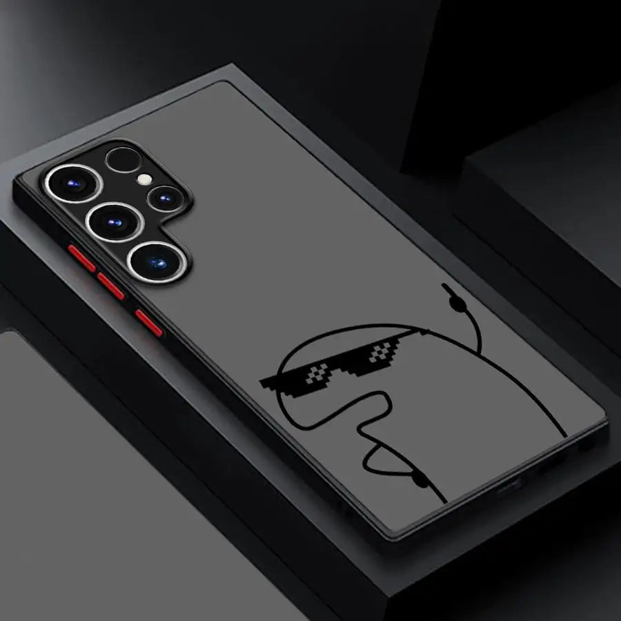 Lustige Strichmännchen Handyhülle für Samsung Galaxy S9–S25 Ultra