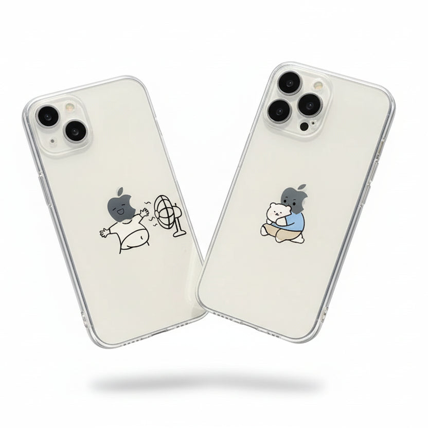 Coque iPhone transparente drôle motif cartoon – antichoc