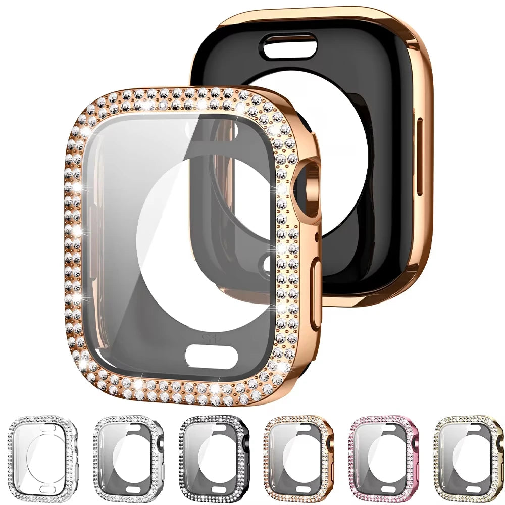 Bling Schutzhülle mit Glas Apple Watch 40-49mm Diamant Glitzer Strass