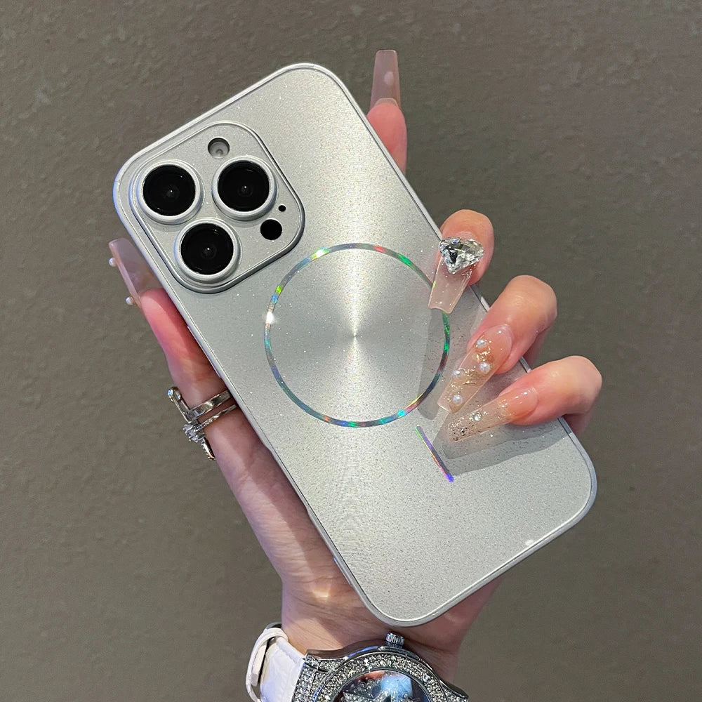 Aurora Glitzer Hülle für iPhone 17 16 15 14 13 Magnetisch Kameraschutz