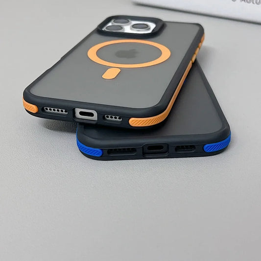 Magnetische Schutzhülle Matt Transparent für iPhone 11–16 Pro Max
