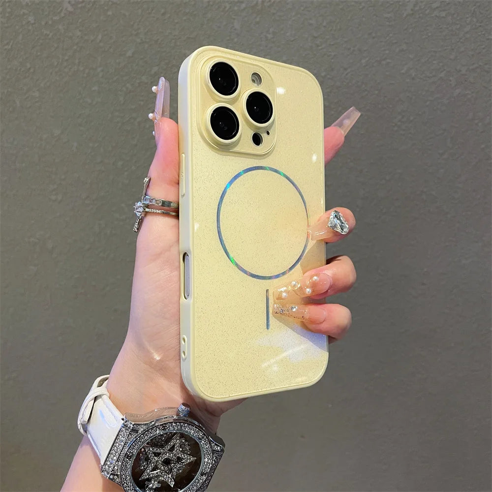Aurora Glitzer Hülle für iPhone 17 16 15 14 13 Magnetisch Kameraschutz