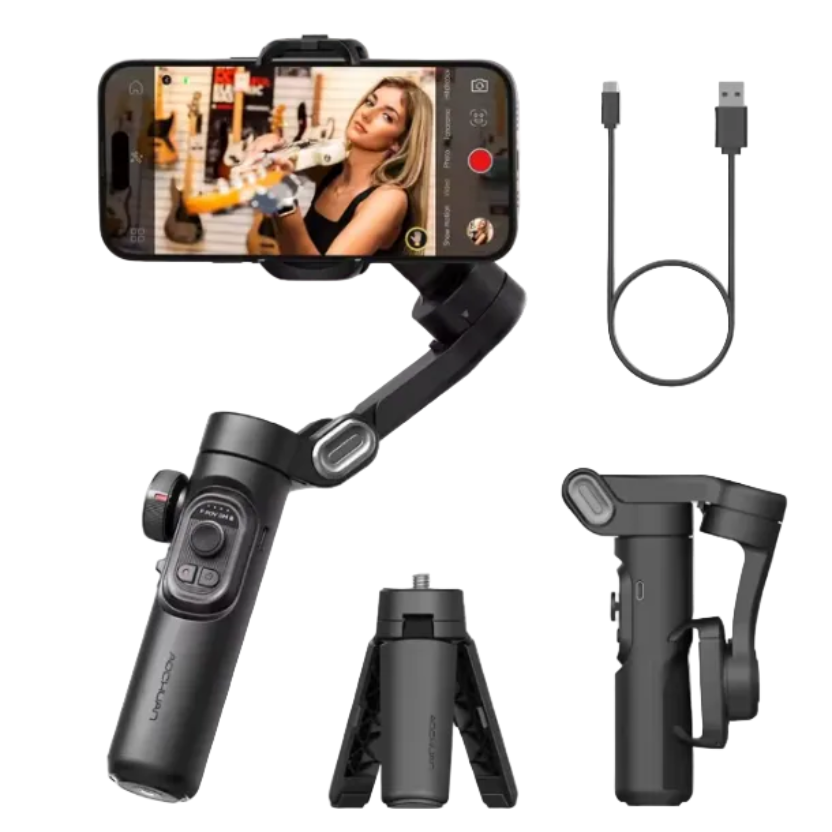 3-Achsen Gimbal mit Face-Tracking & Stativ – Handheld Stabilisator
