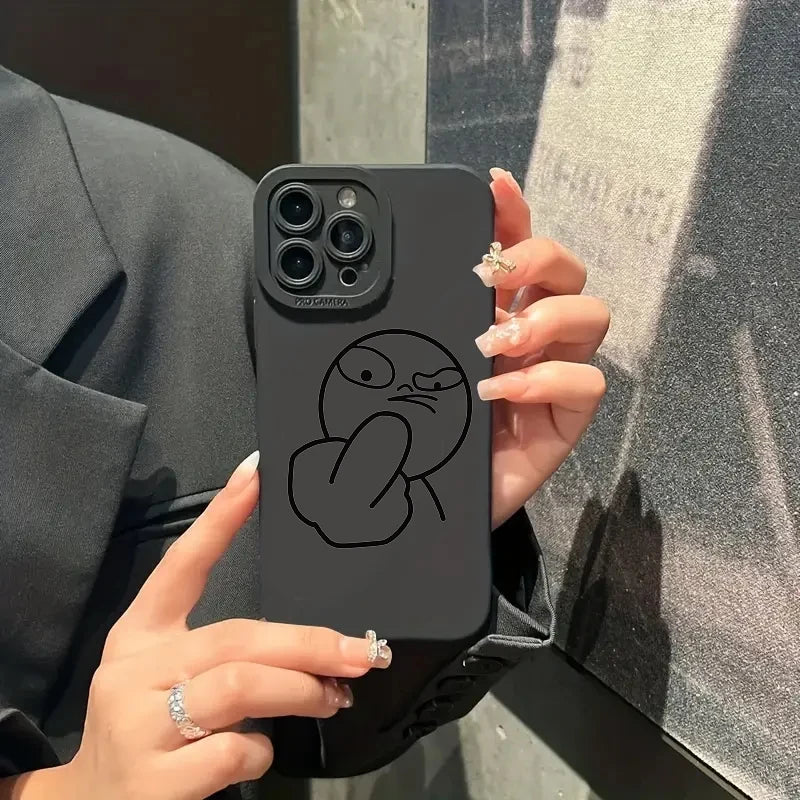 Lustige Strichmännchen Handyhülle Silikon für iPhone 7–17 Pro Max