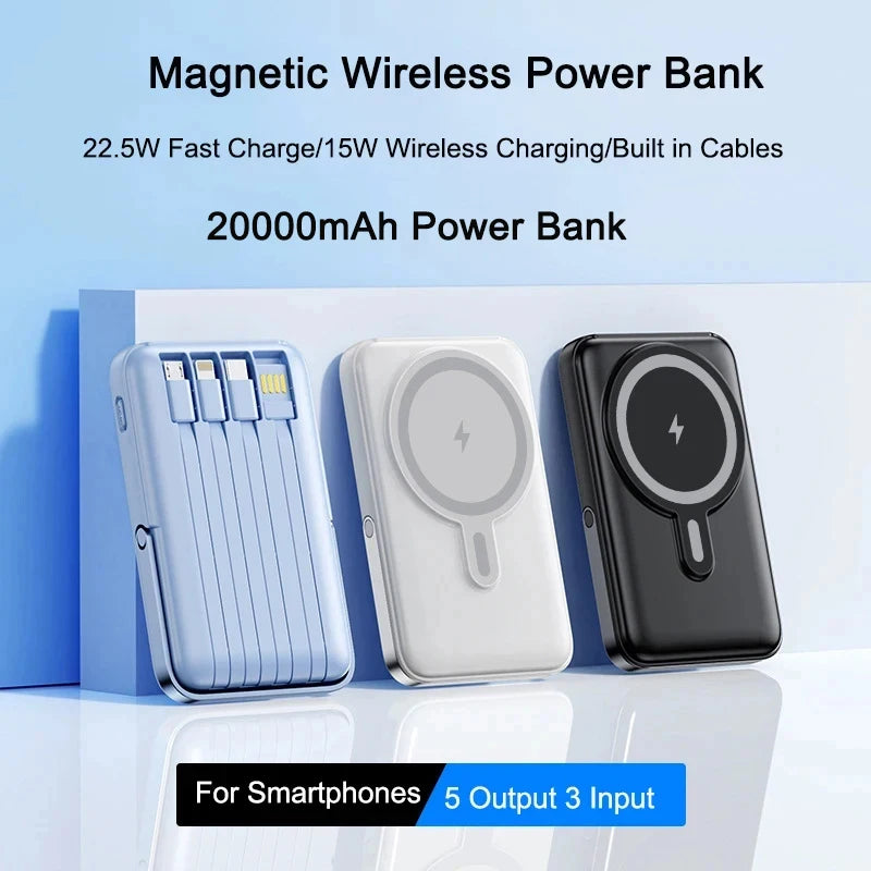 20000mAh Magnetische Powerbank Kabellos 22,5W Schnellladen
