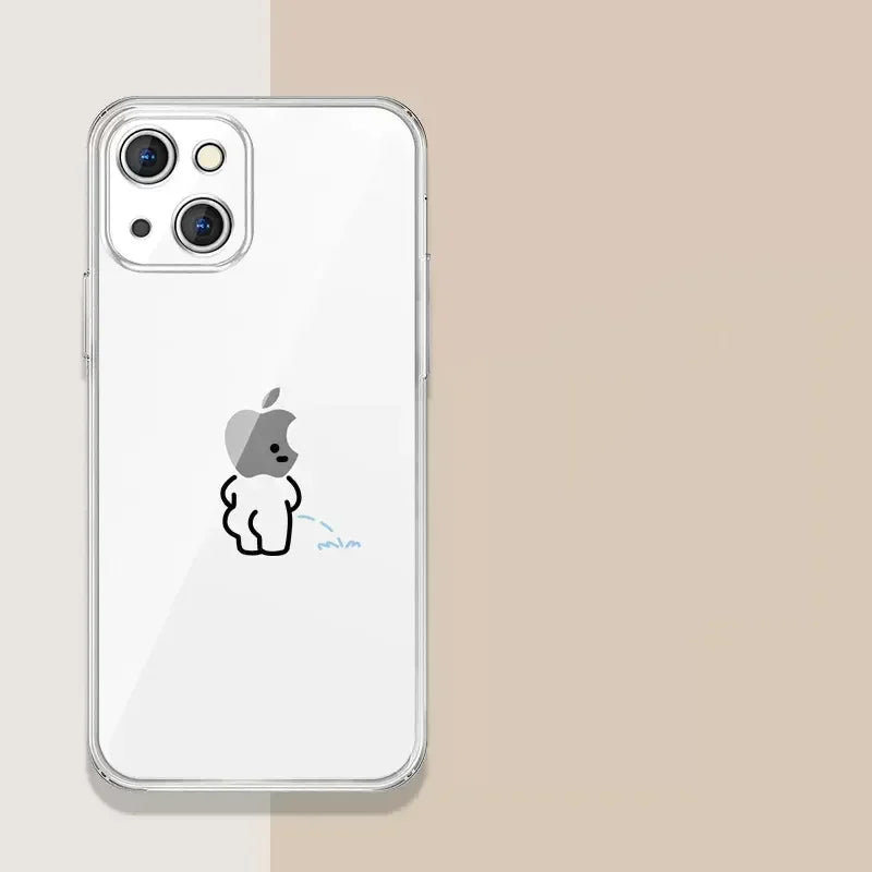 Hülle „Matchstick Couple“ für iPhone – Transparentes Soft TPU Case
