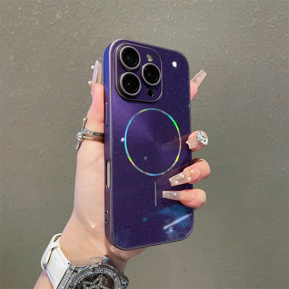 Aurora Glitzer Hülle für iPhone 17 16 15 14 13 Magnetisch Kameraschutz