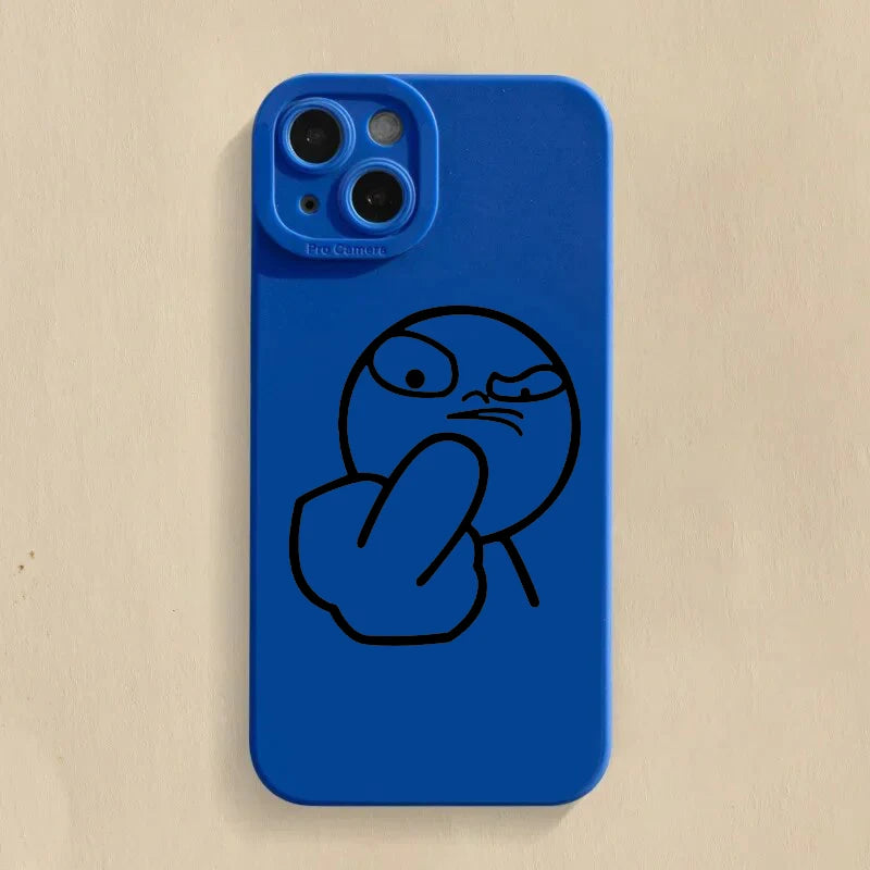 Lustige Strichmännchen Handyhülle Silikon für iPhone 7–17 Pro Max