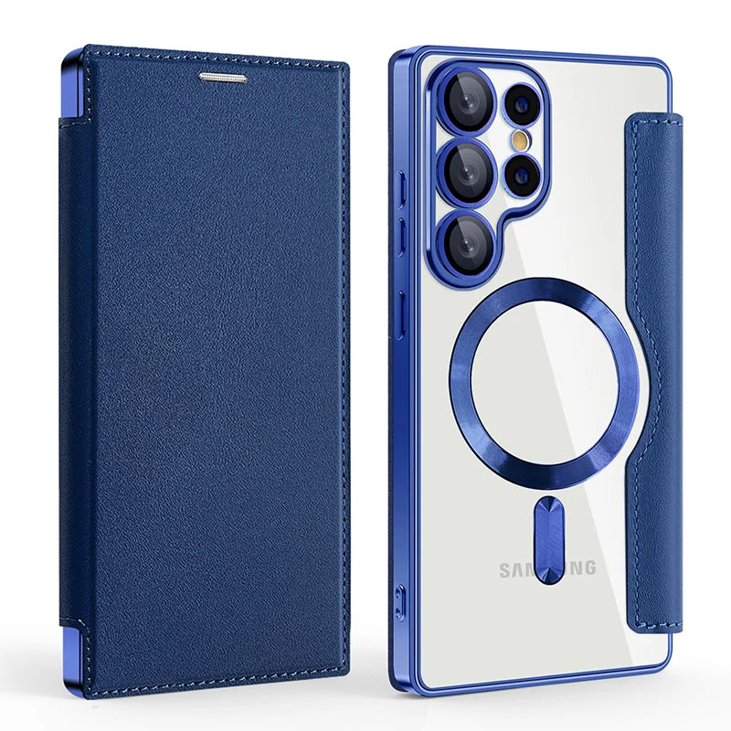 Flip Wallet Hülle aus Leder für Samsung Galaxy – magnetisch & Kartenfach