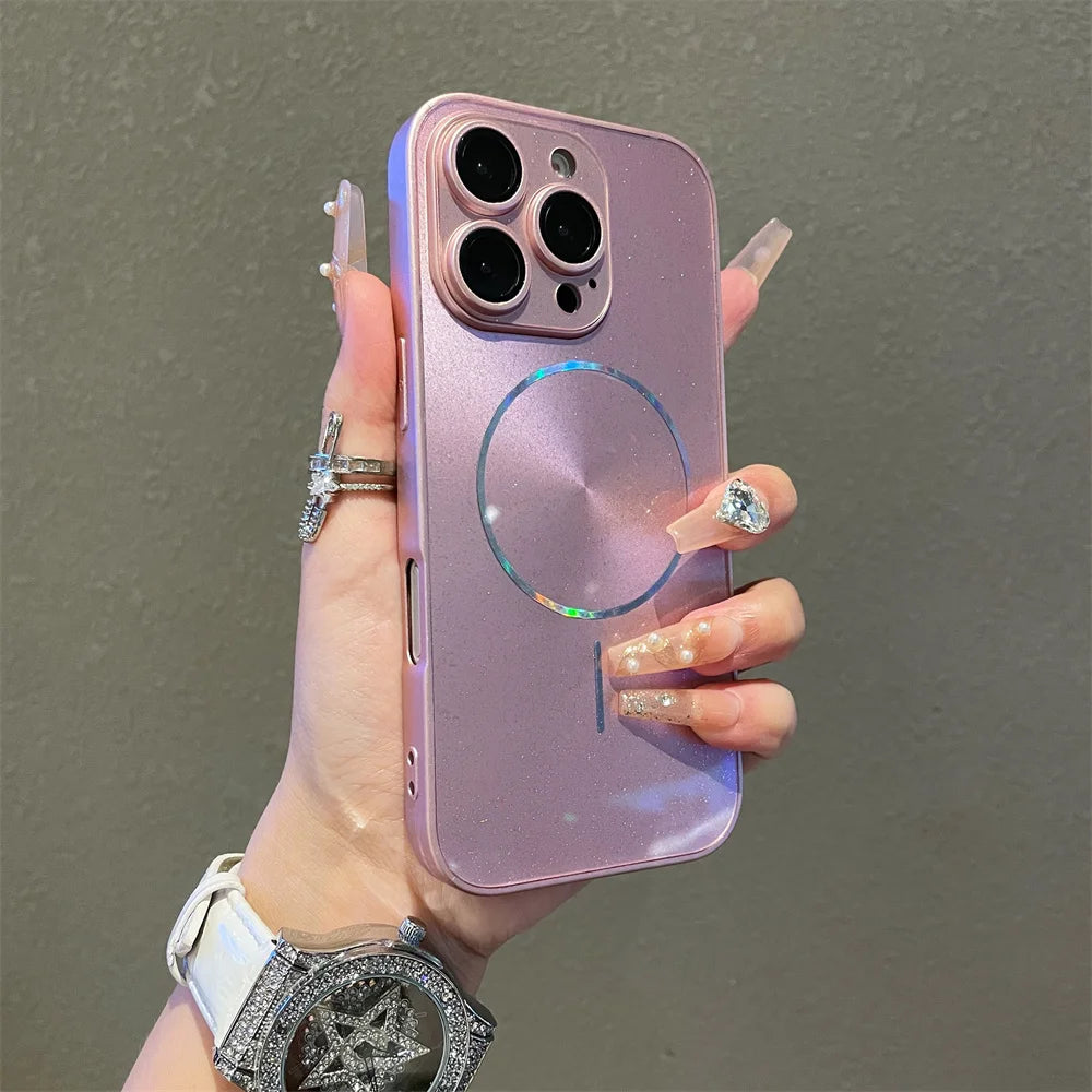 Aurora Glitzer Hülle für iPhone 17 16 15 14 13 Magnetisch Kameraschutz