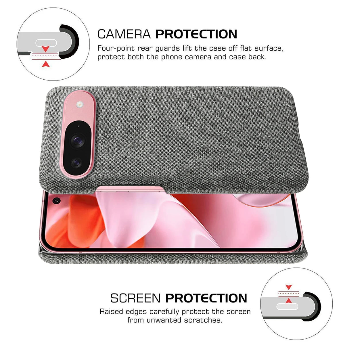 Stoff Handyhülle Matt für Google Pixel 9/10 Pro XL – Filz Design