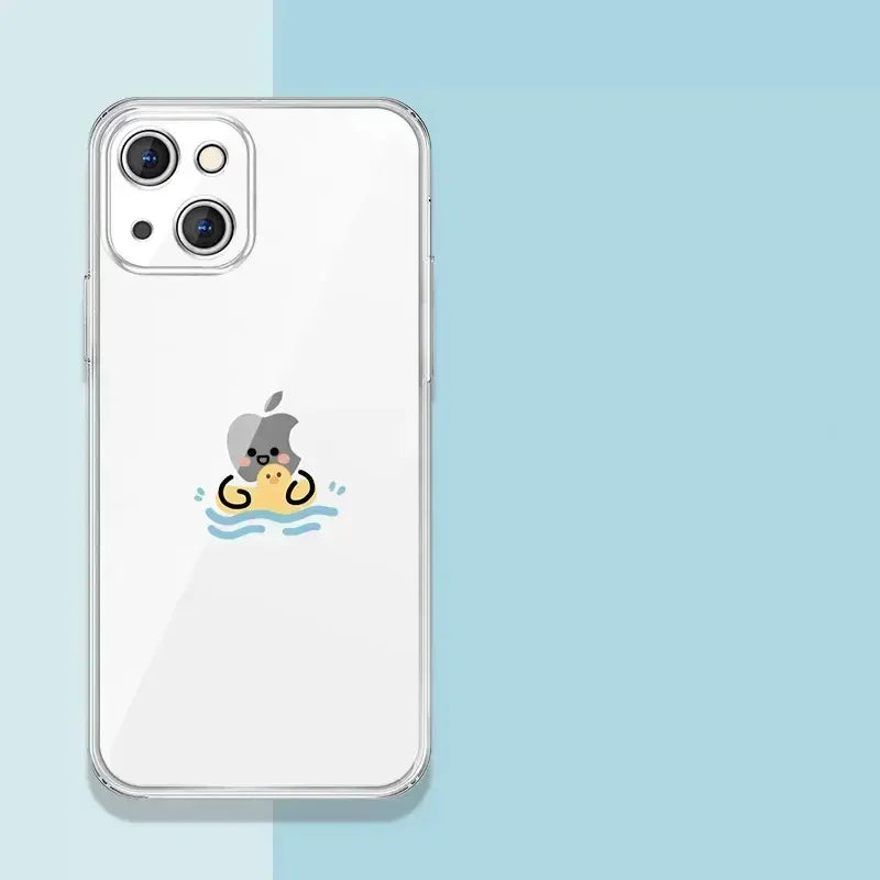 Hülle „Matchstick Couple“ für iPhone – Transparentes Soft TPU Case