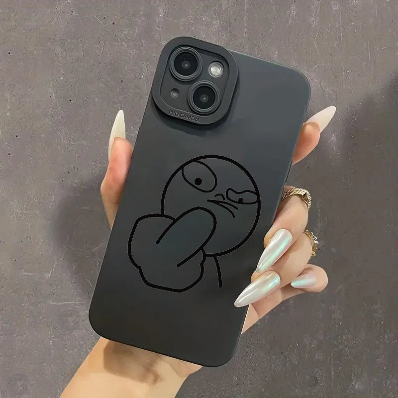 Lustige Strichmännchen Handyhülle Silikon für iPhone 7–17 Pro Max