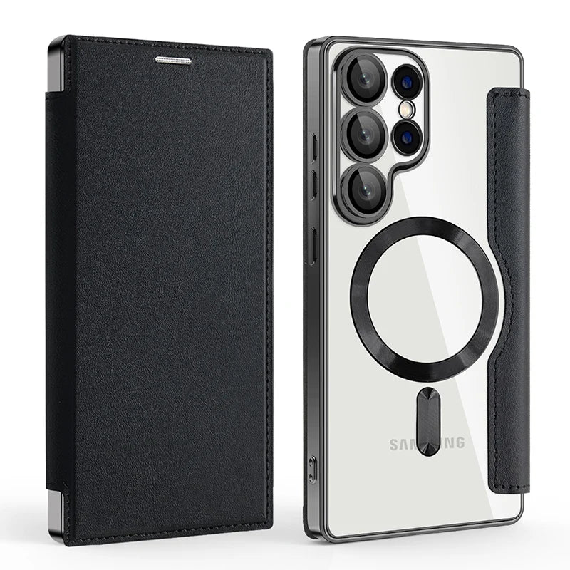 Flip Wallet Hülle aus Leder für Samsung Galaxy – magnetisch & Kartenfach