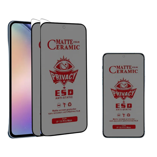 Anti-Spy Keramik Schutzfolie 5er-Set für Galaxy S25 S24 S23 S21 Matt