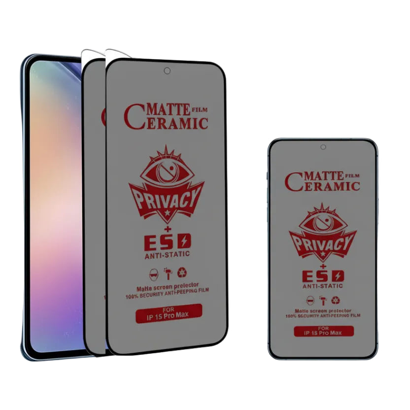 Anti-Spy Keramik Schutzfolie 5er-Set für Galaxy S25 S24 S23 S21 Matt