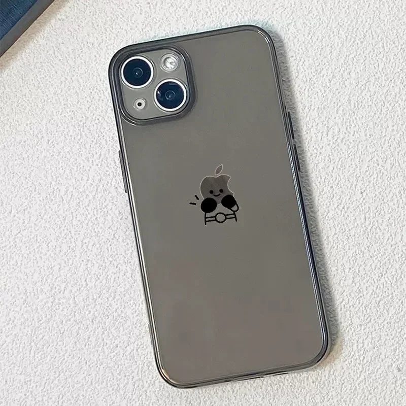 Transparente Hülle Strichmännchen für iPhone – Soft TPU, 4 Designs
