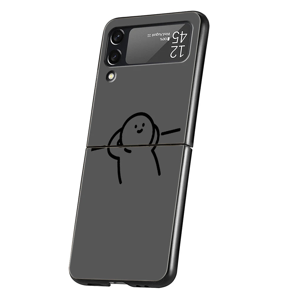 Hülle „Stickman“ für Samsung Galaxy Z Flip – Hard PC, schwarz, stoßfest