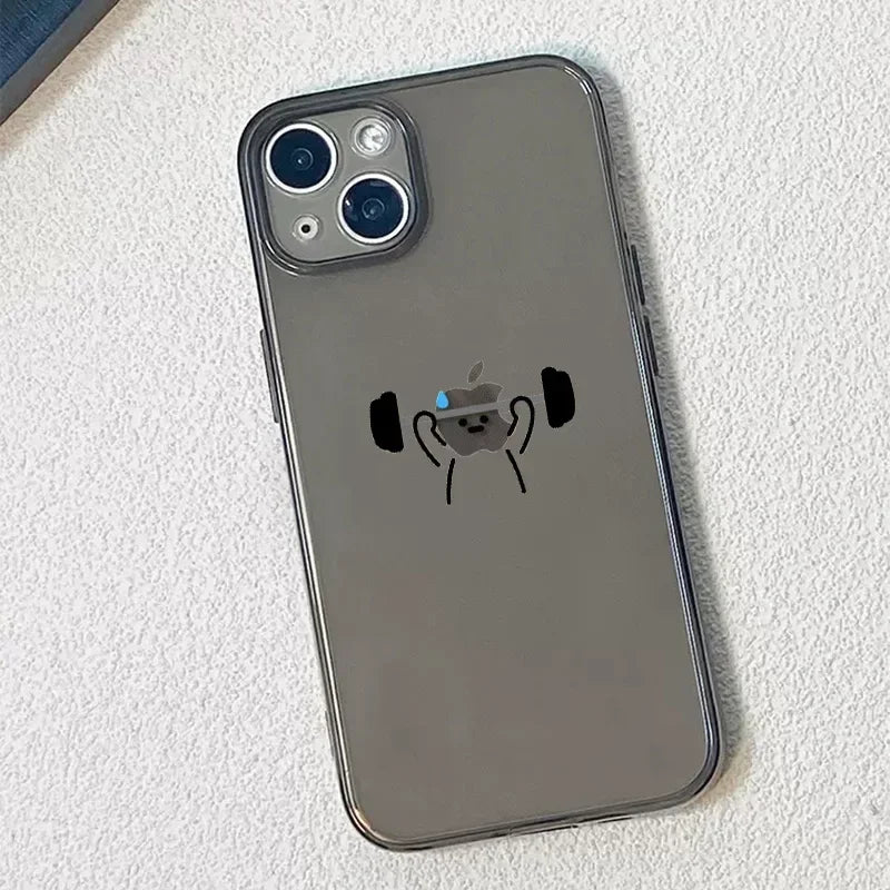 Transparente Hülle Strichmännchen für iPhone – Soft TPU, 4 Designs