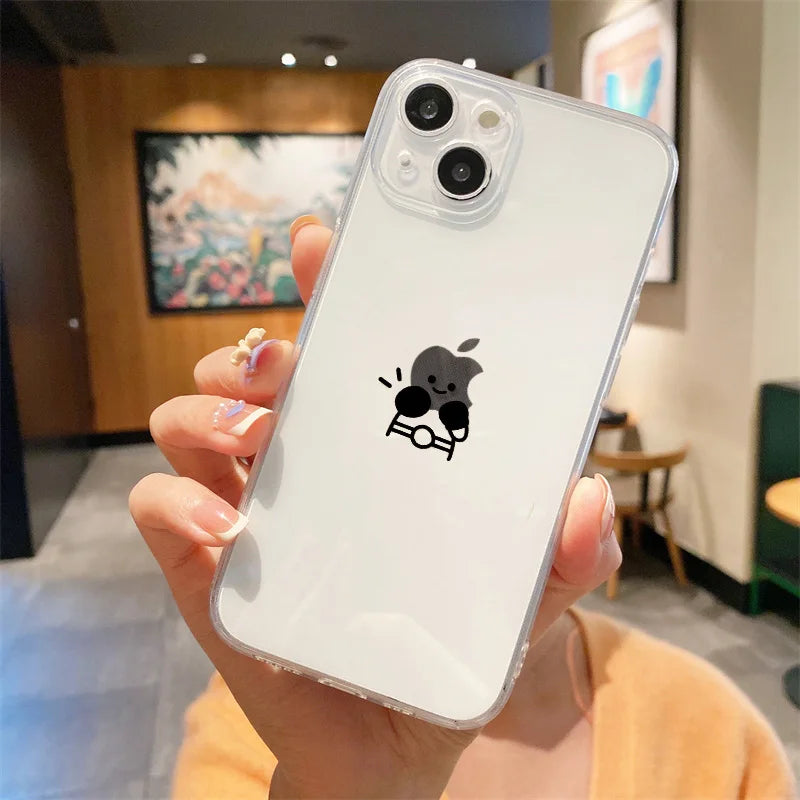 Transparente Hülle Strichmännchen für iPhone – Soft TPU, 4 Designs