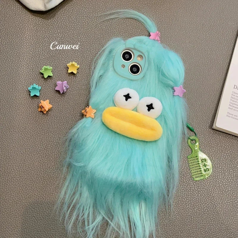 Flauschige Plüsch-Monster Handyhülle – Niedlich, Warm & Weich