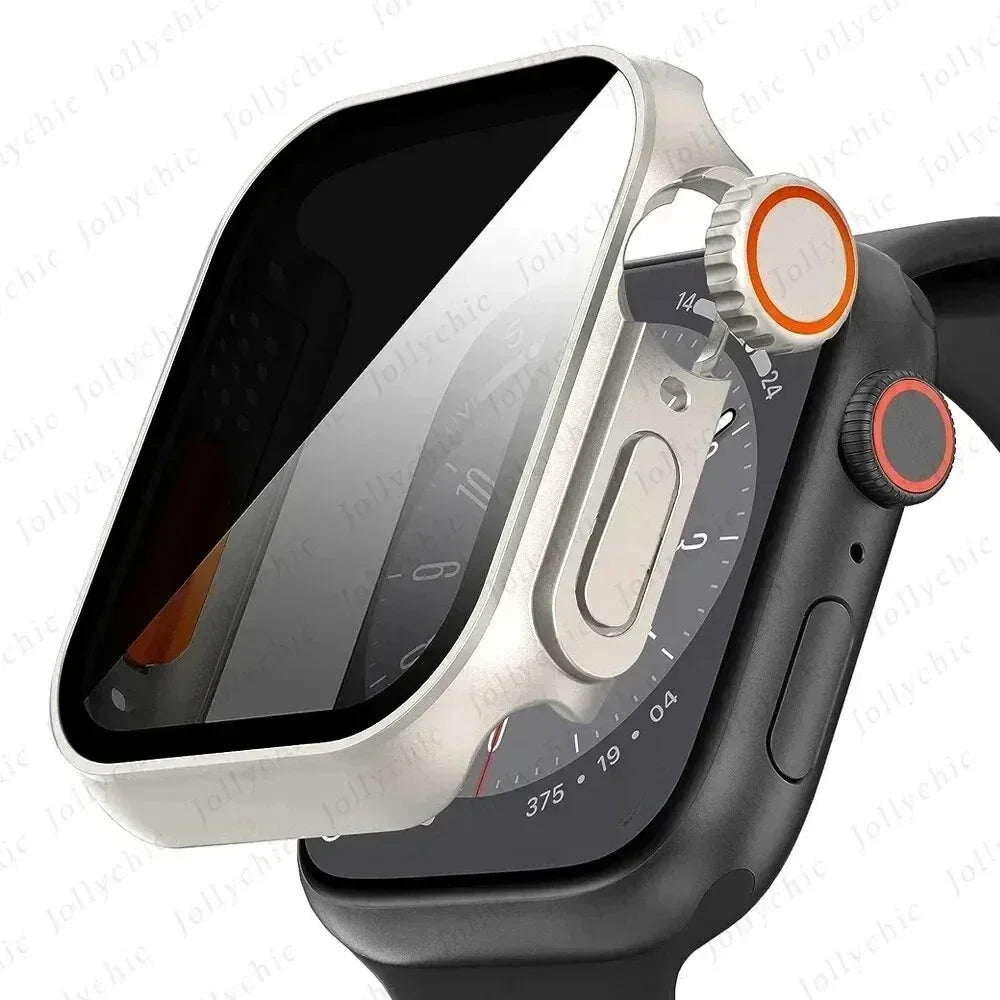 Schutzhülle mit Privacy Glas für Watch Serie 9 8 7 6 5 4 SE 40-45mm