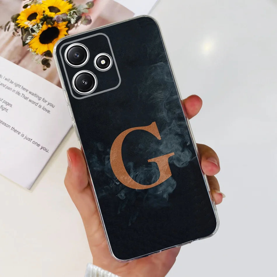 Für Xiaomi Redmi 12 5G Hülle – Initiale Buchstabe TPU · Schwarz G