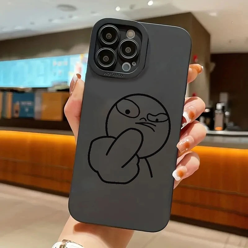 Lustige Strichmännchen Handyhülle Silikon für iPhone 7–17 Pro Max